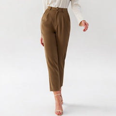 High Rise Draping Cigarette Casual Pants