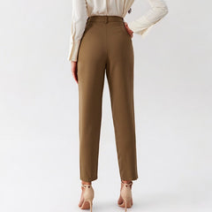 High Rise Draping Cigarette Casual Pants