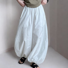 Summer White Loose Bloomers Bud Casual Pants