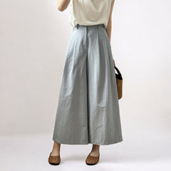 Summer Cropped High Waist Straight Wide Leg Casual Pants