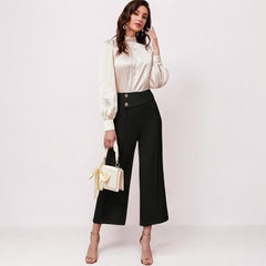 High Waist Wide Leg Drooping Straight Casual Pants