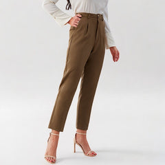 High Rise Draping Cigarette Casual Pants