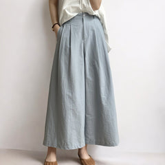 Summer Cropped High Waist Straight Wide Leg Casual Pants