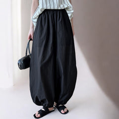 Summer White Loose Bloomers Bud Casual Pants