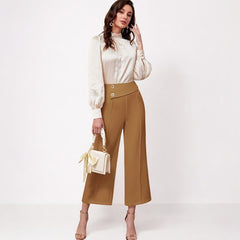 High Waist Wide Leg Drooping Straight Casual Pants