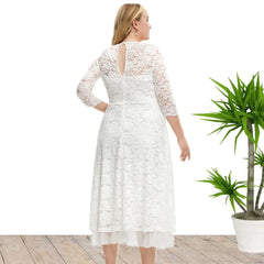 Plus Size Lace Elegant Evening Dress