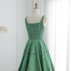 HELEN Luxury Sequin Beaded Green Evening Dress