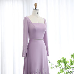 Luxury Lilac Sequins and Ruffles Evening Dress