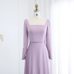 Luxury Lilac Sequins and Ruffles Evening Dress