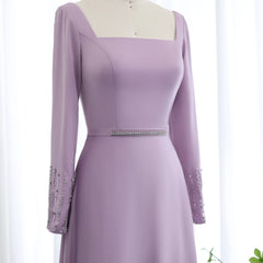 Luxury Lilac Sequins and Ruffles Evening Dress