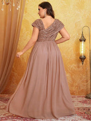 Plus Size Sleeveless Evening Chiffon Dress