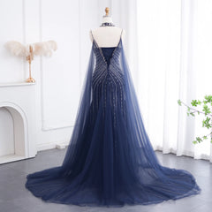 HELEN Luxury high-neck Evening Dress with Chocker Cape