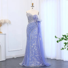 Luxury Beaded Evening Dress with Cape Sleeve - Elegant Formal Gown