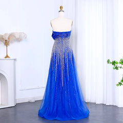 Luxury Elegant Off Shoulder Beaded Party Gown