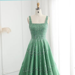 HELEN Luxury Sequin Beaded Green Evening Dress