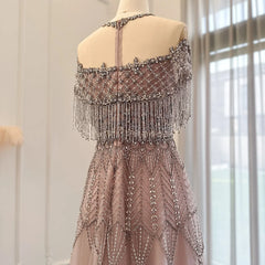 Luxury Tassel Heavy Beaded Evening Dress