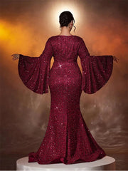 Plus Size Sequin Evening Dress