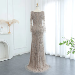 HELEN Luxury Long Sleeves Beaded Evening Dress