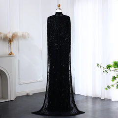 HELEN Luxury Long Sleeves Evening Dress with Cape