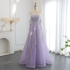 HELEN Luxury Beaded Lilac Evening Dress