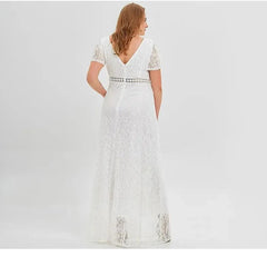Plus Size Elegant Lace Sweet Long Evening Dress