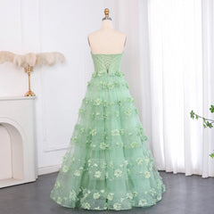 HELEN Luxury 3D Flowers Evening Dress with Cape