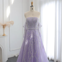 HELEN Luxury Beaded Lilac Evening Dress