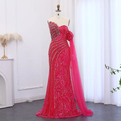 Luxury Beaded Evening Dress with Cape Sleeve - Elegant Formal Gown