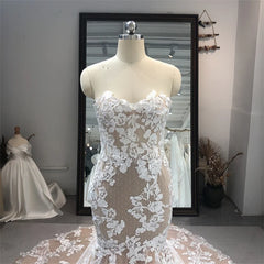 Elegant Lace Pleat Mermaid Wedding Dress