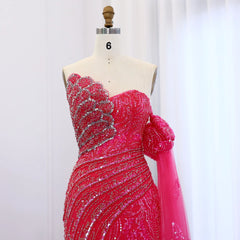 Luxury Beaded Evening Dress with Cape Sleeve - Elegant Formal Gown