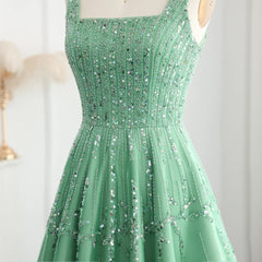 HELEN Luxury Sequin Beaded Green Evening Dress