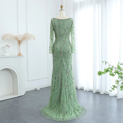 HELEN Luxury Long Sleeves Beaded Evening Dress