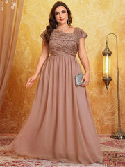 Plus Size Sleeveless Evening Chiffon Dress