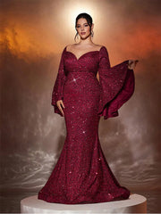 Plus Size Sequin Evening Dress