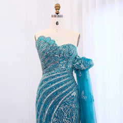 Luxury Beaded Evening Dress with Cape Sleeve - Elegant Formal Gown