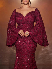 Plus Size Sequin Evening Dress