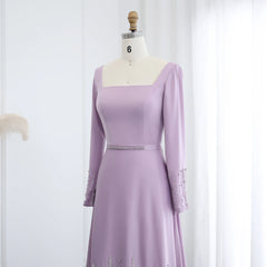 Luxury Lilac Sequins and Ruffles Evening Dress