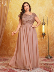 Plus Size Sleeveless Evening Chiffon Dress