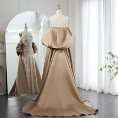 Luxury Sage Green Evening Dress with Cape