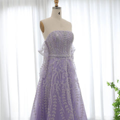 HELEN Luxury Beaded Lilac Evening Dress