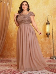 Plus Size Sleeveless Evening Chiffon Dress