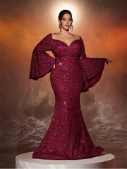 Plus Size Sequin Evening Dress