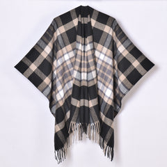 Double Sided Plaid Scarf Shawl