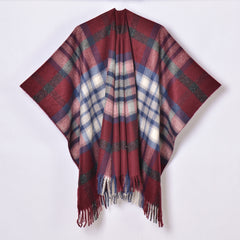 Double Sided Plaid Scarf Shawl