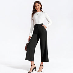 High Waist Wide Leg Straight Casual Pants