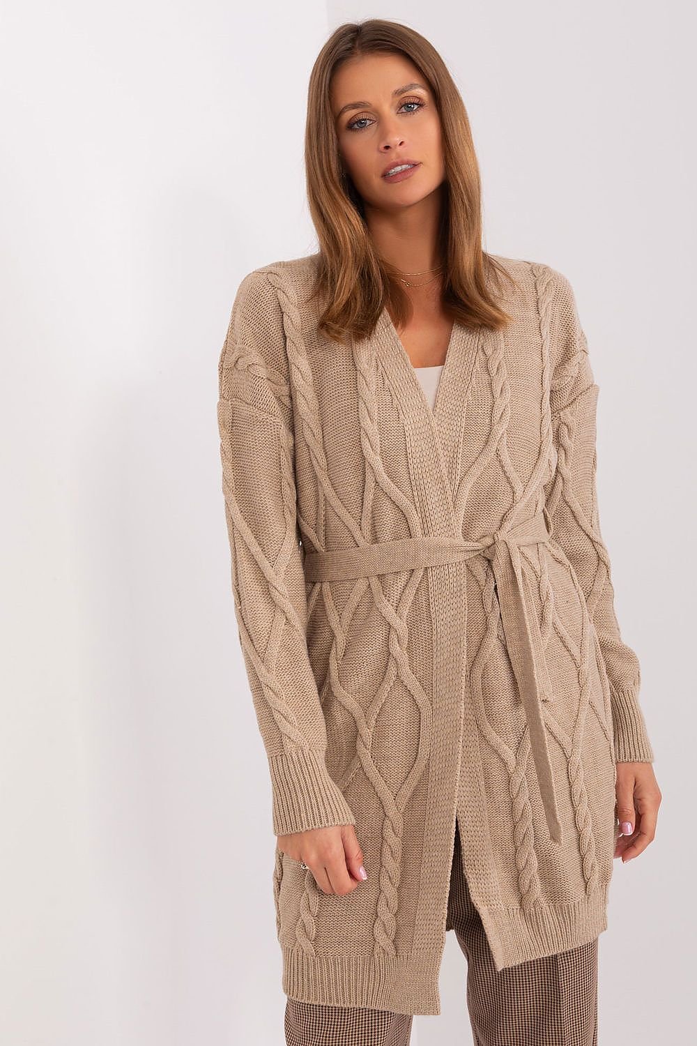 Long sleeves variegated texture cardigan