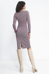 Elegant long sleeves pleats casual dress