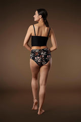Peggy Brown floral pattern high-waisted panties