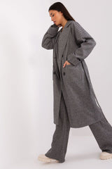 Classic stylish pepite pattern transitional coat