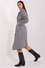 Classic stylish pepite pattern transitional coat